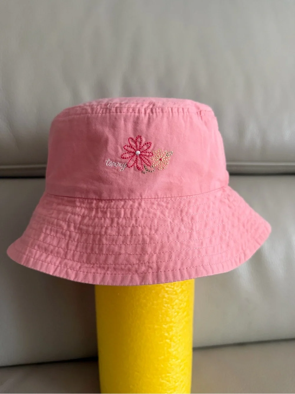 Tommy Hilfiger Coral Pink Bucket Hat 3M-12M
